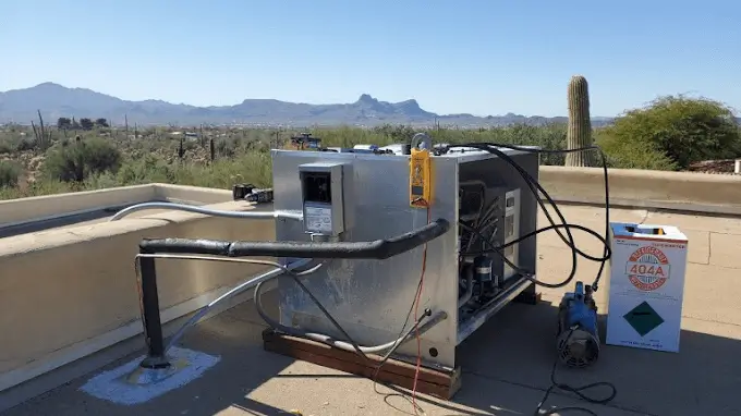 Picture of AC unit from Seer HVAC company. 